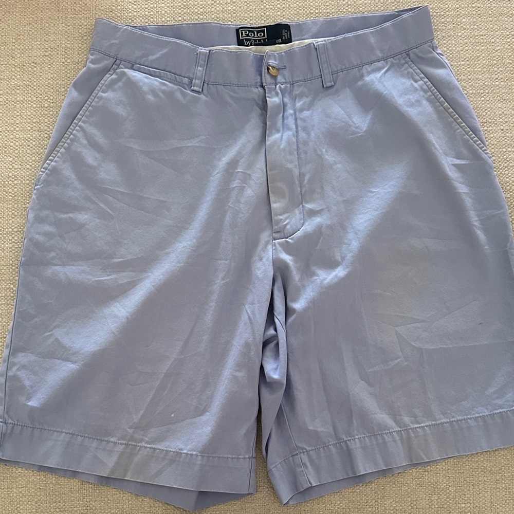 Polo Ralph Lauren light blue shorts.